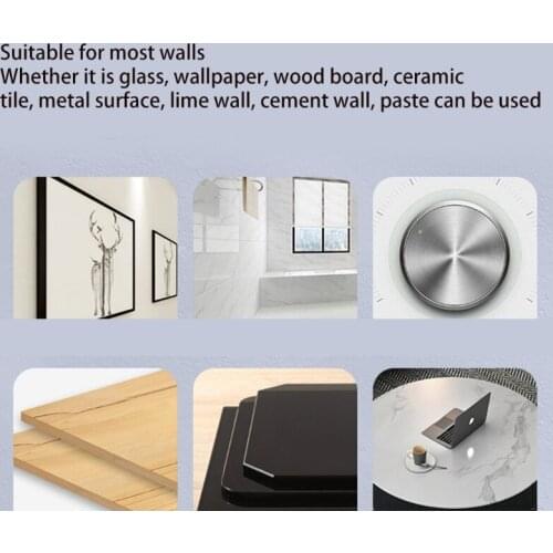 M89B 6Pcs Transparent Soft Silicone Wall Protector Door Handle Bumper Protective Plug Non-slip Self-adhesive Round Doors Stop