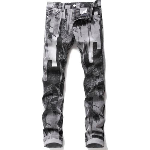 2021 Men Jeans Biker Retro Street Comfort Trousers Casual Stretch Slim Denim Pants Male