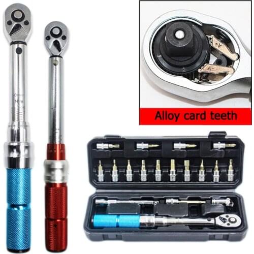 1/4 3/8" 5-25Nm Adjustable Torque Wrench Bicycle Repair Tools Kit Ratchet Mechanical Torque Spanner Manual Wrench Suit