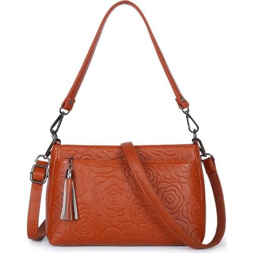 New High Quality Printed Womens Shoulder Bag Soft Leather Tassel Purses Crossbody Ladies Large Capacity Luxury Designer Handbag