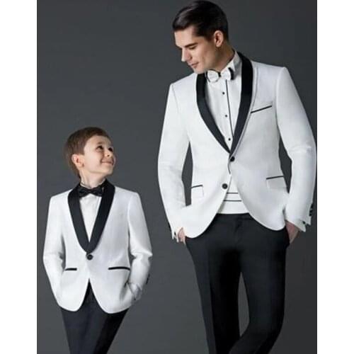 2021 New Children Suit New Black/White Kid Wedding Prom Suits Blazers For Boys Luxyry Noble Qualitity Tuxedo (Jacket+Pants+Tie)