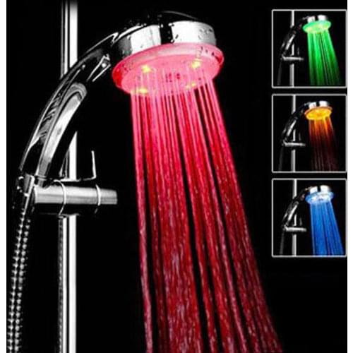 New Arrival Handheld 7Color LED Romantic Light Water Bath Home Bathroom Shower Head Glow BZ