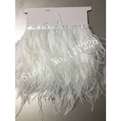 Wholesale perfect 10 yards high quality natural white Pheasant feather Villus ribbon Decorative diy