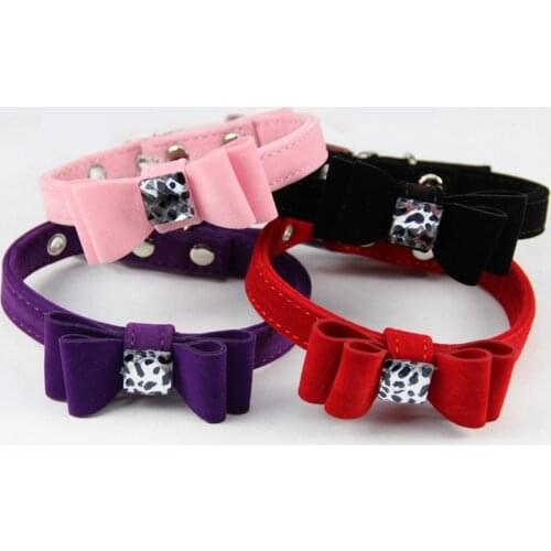 Pet Dog Cat Collars Knit Bowknot Necklace For Puppy Cats Tie Wedding Accessories Dogs Collar 4 Color Pet Supplies