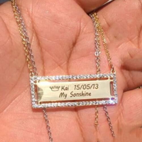 Personalized Name Stainless Steel Necklace Cubic Zircon Letters Crystal Butterfly Heart Pendant For Woman Festival Jewelry Gift