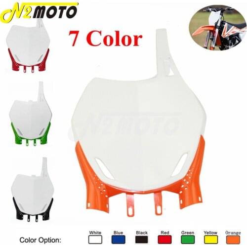 Motocross White+Orange Front Number Plate Holder For Yamaha Honda Suzuki Kawasaki SXF XCF YZ 125 250 450F Dirt Bike Off Road