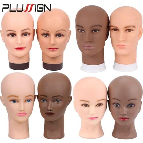Plussign Clear Inventory Cheap Manequin Head For Wigs 1Pcs/Lot Manikin Head For Display Wigs Hats Bald Head Afro Brown Wig Head