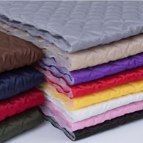 Lining Quilted Thickened Cotton Fabric Wool Coat Clothing Jacket Brocade for Sewing Autumn and Winter Diy Black White Polyester