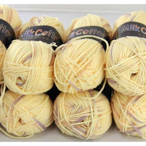 Sale 8ballsx50g Soft Cotton Baby Yarn New Hand-dyed Wool Socks Scarf Knitting Goose yellow 2075-08-8