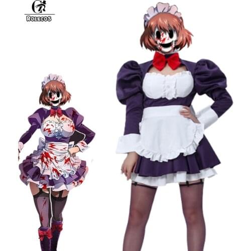 ROLECOS Maid-fuku Kamen Cosplay Costume High-Rise Invasion Cosplay Costumes Tenkuu Shinpan Maid Outfits for Women Halloween