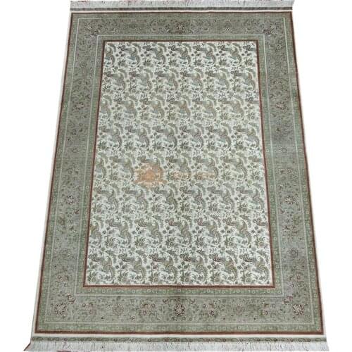 Seeykeep™ 5.5x8ft Rectangle Pure Silk Handknotted Oriental Rug-SK3036127