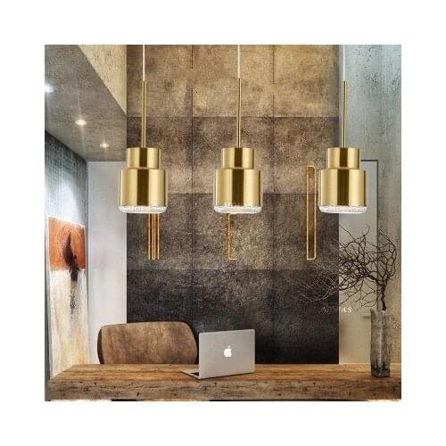 Modern Led Metal Pendant Lights Wrought Iron Glass Round Ball Brass Rod Hanging Lamp For Living Roomcafekitchen Nordic Lighting