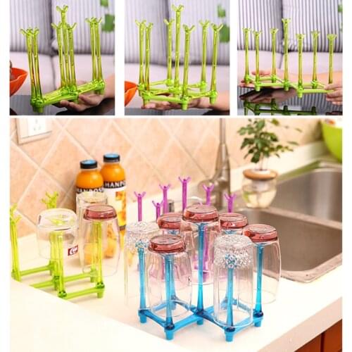 Baby Feeding Bottle Rack Drying Nipple Stand Cup Storage Folding Drainer Dryer C5AF