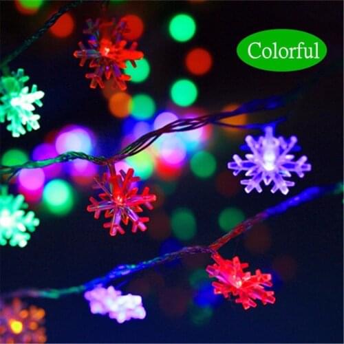 2.5m LED Snowflakes String Light Ornament Garland Hanging Party Wedding Decoration