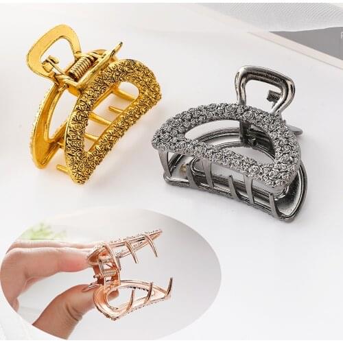 WYBU Semicircle Metal Hair Claw For Women Black Gun Hair Jewelry Decoration For Hair Rose Gold Hair Clip Pin Women Headwear