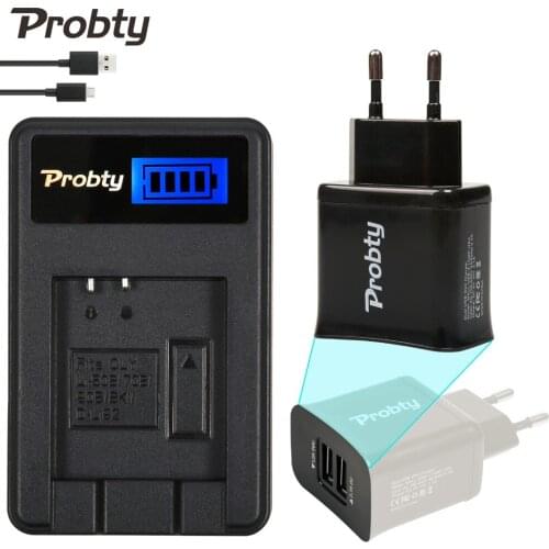 Probty Li-50B Li 50B LCD Battery Charger + 2 Port USB Plug For Olympus 1020 1010 1030Z14 SZ16 D755 SZ30 SZ20 XZ-1