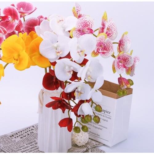 1Pcs/lot Artificial Flowers Real Touch Artificiales Phalaenopsis Decora Bouquet for Home Wedding Decoration Flower