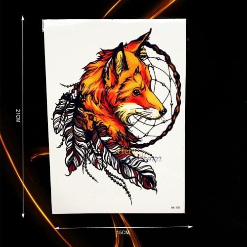 1PC Sexy Waterproof Fake Tattoo Tribe Fox Feather Design Body Art Temporary Tattoo Sticker For Men Women Arm Tatoo Sleeve HHB358