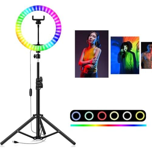 10 inch RGB Ring Light tripod LED Ring Light Selfie Ring Light with Stand RGB 26 colors video light For Youtube Tik Tok