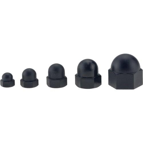 10PCS Black M3 M4 M5 M6 M8 M10 M12 Nylon Bolt Nut Dome Protection Caps Covers Exposed Hexagon Plastic Decorative Acorn Cap Nuts