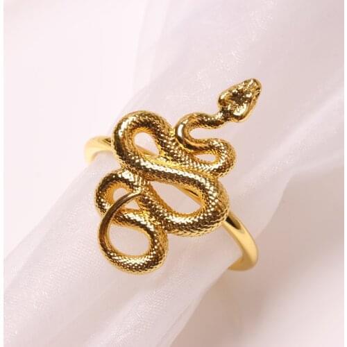 10pcs New metal plating cobra napkin buckle mouth cloth ring snake napkin ring animal tissue ring