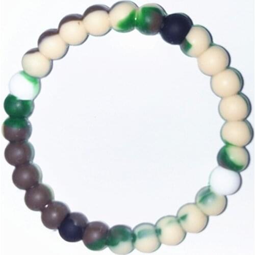 1000pcs Fashion mix colors Red Clear Blue Pink Camouflage Wildlife Loka Bracelet Silicone Bead Energy Balance