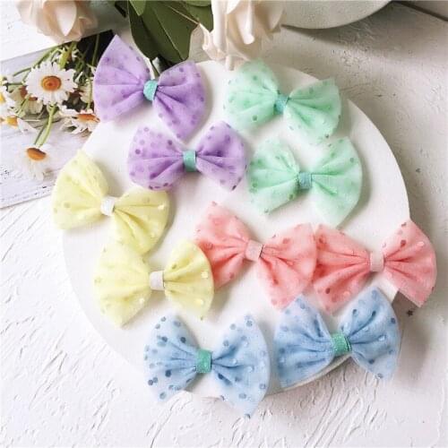 15pcs/lot 6*4cm DIY handmade bow patch diy Padded Applique For Children Headdress Accessories