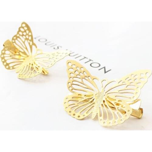 20191Pc/lot Headwear Hair Grips Metal Gold Butterfly Hair Clip Hairpins Barrette Jewelry For Women Girls Hair Accessories2021