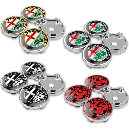 4pcs 60MM Car Styling Wheel Rim Center Dust-Proof Hub Cap For Alfa Romeo 156 Mito GT Giulia Stevio Giulietta Auto Accessories