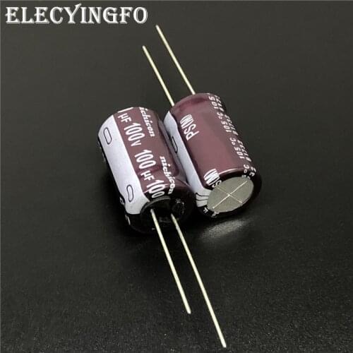 5pcs/50pcs 100uF 100V NICHICON PS Series 12.5x20mm Low Impedance 100V100uF Aluminum Electrolytic capacitor