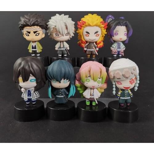 8pcs Demon Slayer Kochou Shinobu Rengoku Kyoujurou Uzui Tengen Tokitou Muichirou Kanroji Mitsuri Cartoon Animation Figure Toys