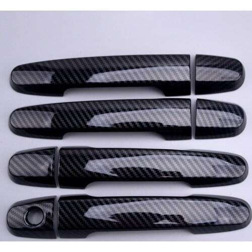 8pcs/set Carbon Fiber Texture Car Auto Door Handle Cover Trim fit for Toyota Camry Corolla RAV4 Scion Highlander Matrix Solara