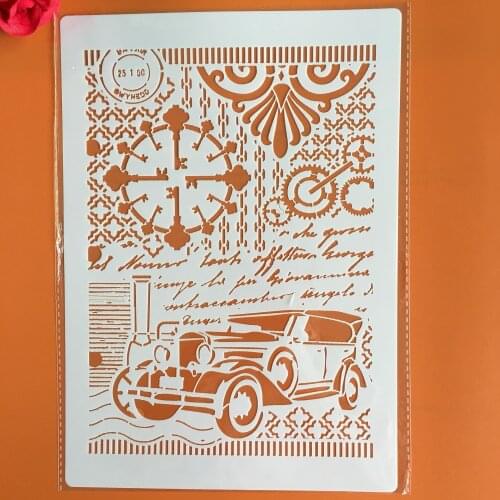 A4 29 *21cm car DIY Stencils Wall Painting Scrapbook Coloring Embossing Album Decorative Paper Card Template,wall cake