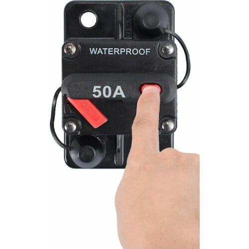Car 50A AMP Circuit Breaker Fuse Reset 12-48V DC Car Boat Auto IP67 Waterproof