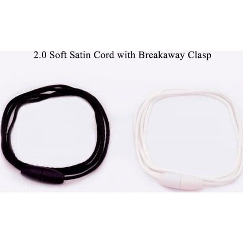 Sutoyuen 10pcs Black / White Soft Satin Cord 2.0mm with Breakaway Clasps for Baby Teething Necklace DIY Jewelry Making Crafts