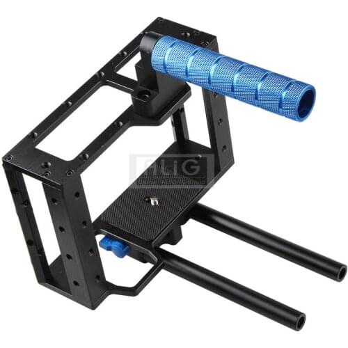 DSLR Rig Camera Video Case Hand-held Cage 15mm Rod System 1/4 3/8 Screw Tripod for 5D Mark II 5D3 60D Slide
