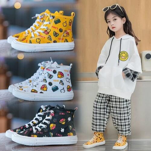 Childrens Shoes Boys Canvas Shoes 2021 Fall New Medium And Big Childrens Soft-Soled Non-Slip Girls' Sneakers