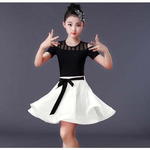 Kids Latin Dance Clothes Girls Practice Performance Split Professional Competition Clothes 2021 New Summer Performance Clothes