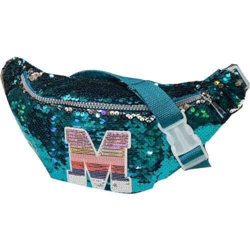 Children Girl Capital Letter Sequins Bum Bag Fanny Pack Crossbody Shoulder Bag Pochete bauchtasche сумка женская кожа Hot Sale
