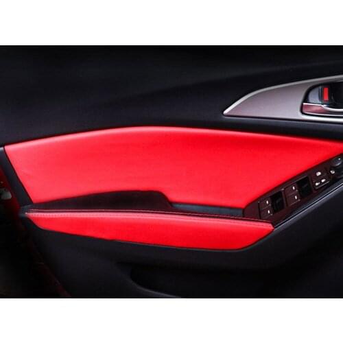 For 2014-2018 Mazda Axela Car Door Panel Armrest Lid Pad Surface Cover Shell Trim Leather