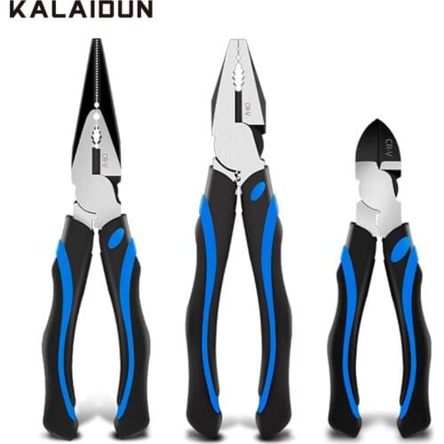 KALAIDUN Pliers Multitool Crimping Tool Wire Stripper Cable Cutter Crimper Diagonal Long Nose Pliers Crimp Electricians Tools