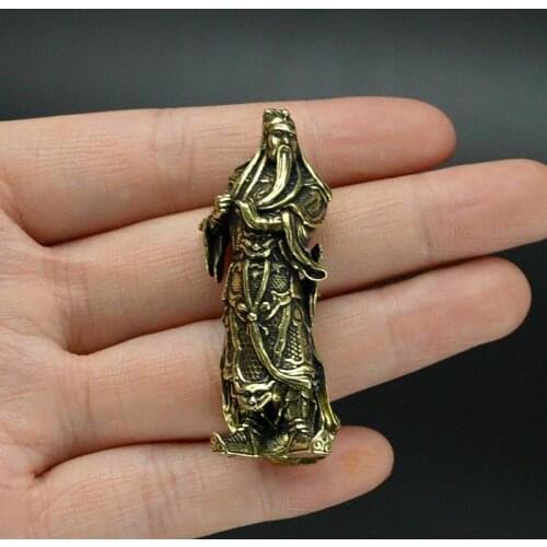 Chinese old collection handwork bronze Take a knife Guan Yu Buddha statue