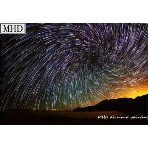 MHD Full Square Diamond Painting Sky Starry Picture Diamond Embroidered Mosaic Cross Stitch Decoration Kit 75x50cm