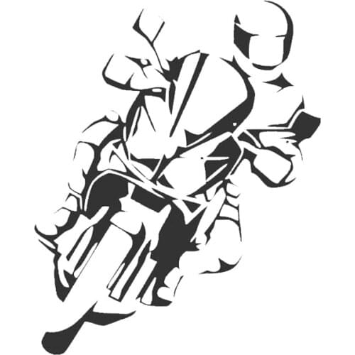 Boy Wearing A Helmet Leaning His Body On A Motorcycle Car Stickers For Car Trunk Lip Detachable T-00010