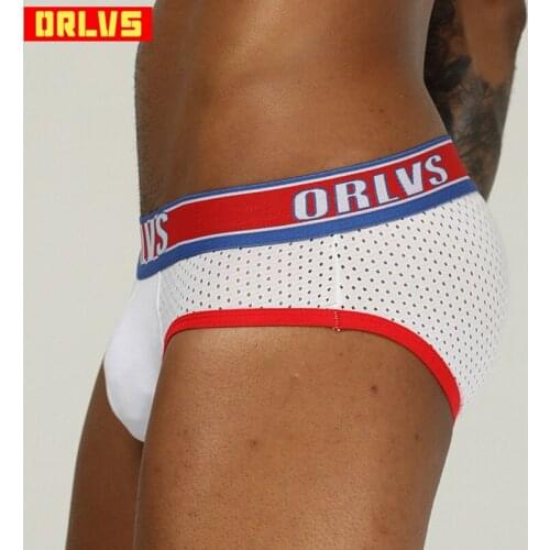 ORLVS Brand men underwear sexy gay briefs cueca tanga men jockstrap gay panties slip homme cotton breathable bikini briefs OR789