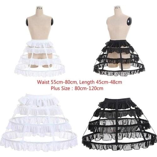 New Womens Prom Dress Petticoat Crinoline One Size Birdcage Petticoat Sweet 3 Hoop Skirt Plus Size