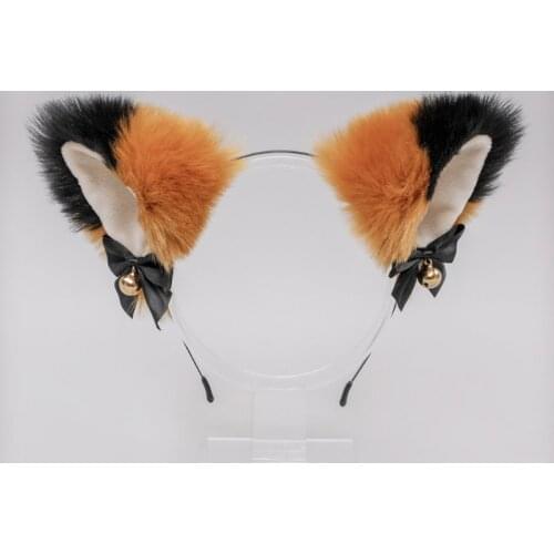 Cute Cat Fox Fur Ear Hair Hoops Night Party Club Cosplay Hairband Fur Headbands Bell Clips Girls Hair Accessories Ear Hair Band