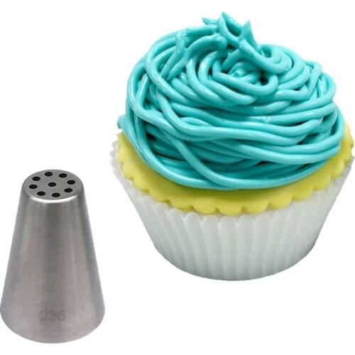 Wholesale 10 pcs/lot 236# Larger Stainless Steel Cream Cupcake Pastry Nozzles Cake Decorating Icing Piping Tips Baking Tools