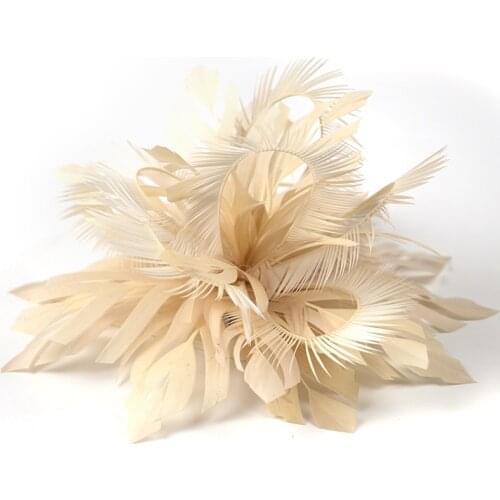 Feather Fascinators Flowers Headpiece Classical Feminine Style /Bridal Hair Clip Wedding /Special Occasion /Evening Headpiece