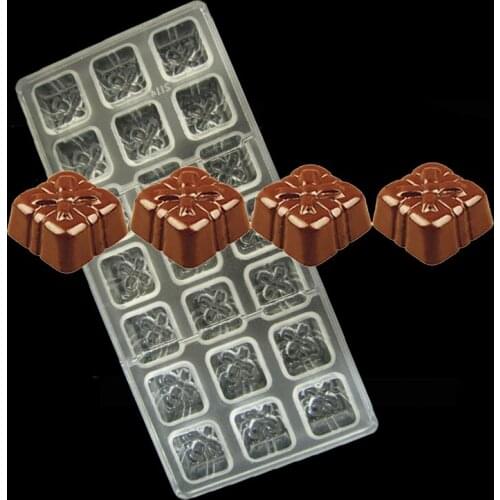 Food Grade Clear Polycarbonate 21 Cups Gift Box Boxes Shaped Mould Baking Tool Chocolate Mold DIY Tool